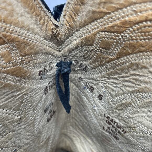 Vtg Black Leather Western Boot Fringe Crossbody Purse Indian Coin Blue Stitching - Picture 10 of 12